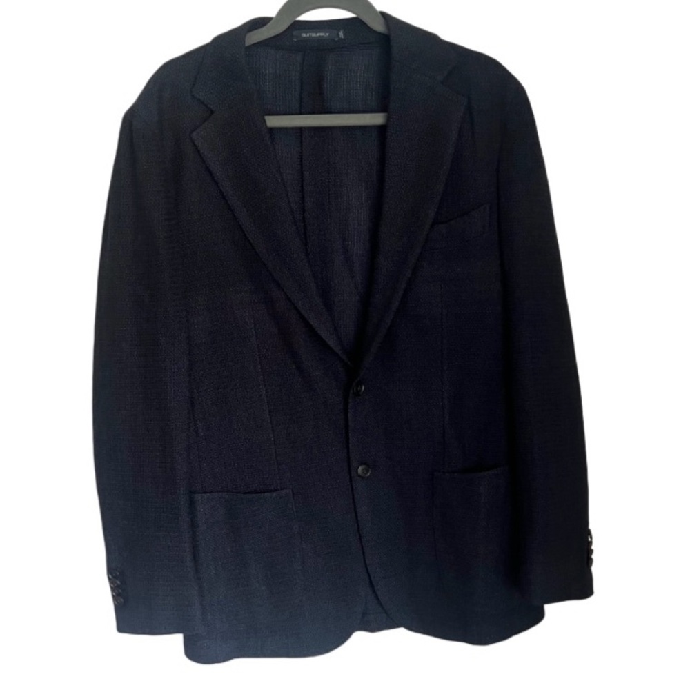 Suitsupply Lazio Patch Unconstructed Slim Wool Silk Blazer Jacket Men's Size 52